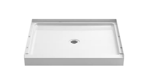 STORE 36 in. x 34 in. Single-Threshold Shower Base with Center Drain in White