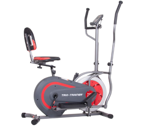 BODY POWER 2nd Generation Patented 3-in-1 Home Gym, Upright Compact Exercise Bike, Elliptical Machine & Recumbent Bike
