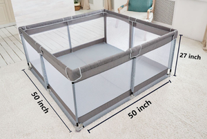 TODALE IndoorOutdoor Soft Breathable Gray Mesh Large Baby Playpen for Toddler