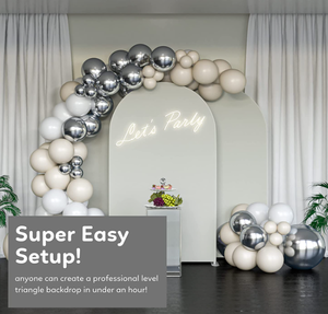 TUR Party Supplies 7 ft. Reversible PinkBeige Arch Wall Panel Backdrop