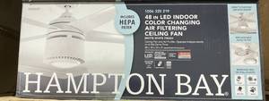 Hampton Bay Air Filtering 48 in. Integrated LED Indoor White Ceiling Fan