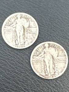 Lot of 2 Standing Liberty Quarters
