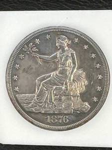 RARE 1876 United States Trade Dollar AU58