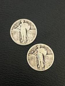 Lot of 2 Standing Liberty Quarters