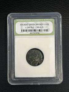 Genuine Ancient Greek Coin c.400 bc-300ad