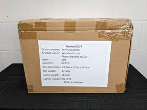 lot 380 image: Lot of 60 GeniusKIDDY Wooden Puzzle Boards Household
