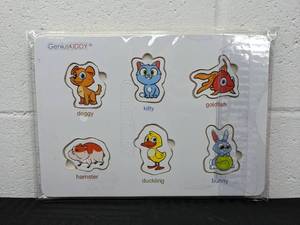 lot 396 image: Lot of 60 GeniusKIDDY Wooden Puzzle Boards Animals Pets