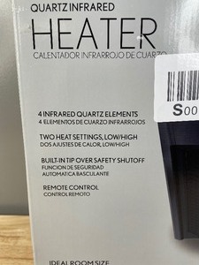 lot 386A image: Brand New Lifesmart WeWarm 1,500-Watt Electric Infrared Portable Space Heater with 4-Elements and Remote 