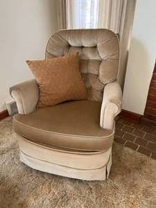 lot 2 image: Tan Suede Rocking Chair