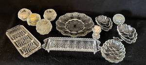 lot 38 image: Cut Glass Grape & Pineapple Dishes, Relish Dishes, and More