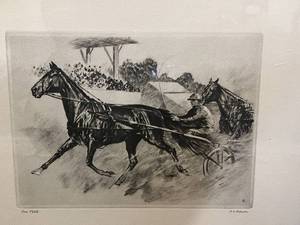 lot 74 image: RH Palenske Dan Patch Horse Framed Print