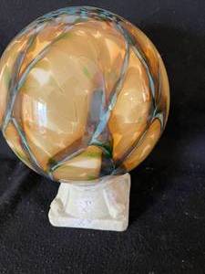 lot 84 image: Decorative Glass Ball on Stand