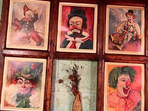 lot 92 image: Clown Framed Portraits by Michele Reproductions