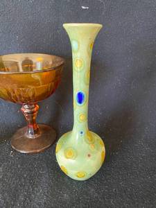 lot 221 image: Avocado Stem Bud Vase, Amber Candy Dish and More