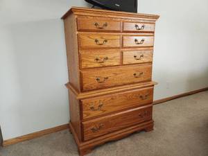 Oak Highboy Dresser