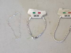 lot 1088 image: Lot of (3) Womens Sterling Silver Bracelets