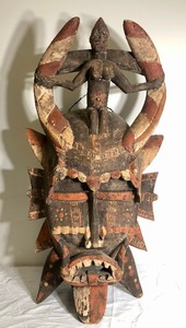 MASSIVE Old Carved Senufo Kpelie Mask