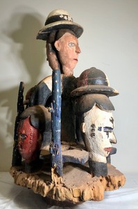 Unusual &amp Extraordinary HUGE Carved Colonial African Sculpture