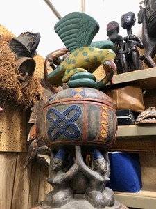 Monumental LARGE &amp Exceptional Yoruba Ceremonial Bowl Sculpture - Olowe of Isi