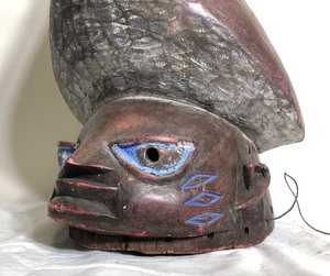 Large Yoruba Gelede Puppet Mask wLarge Talking Bird