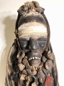 Outstanding LARGE Old Highly Decorated Zakpai Dan Mask - Ivory Coast