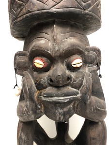 Large Old Carved Papua New Guinea Sepik Region Ancestral Figure Table or Stool