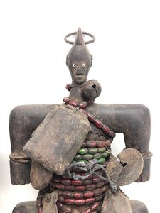 Pair of Early Highly Decorated Namji Ritual Dolls