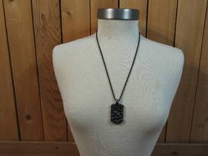 lot 69 image: Invicta Jewelry Stainless Steel Skull Inlay Dog Tag Pendant w 24 Rope Chain