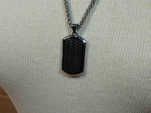 lot 73 image: Invicta Stainless Steel Mens Dog Tag Necklace 24 inches