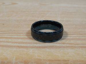 lot 87 image: Invicta Jewelry Mens Stainless Steel Blue Color Carbon Fiber Inlay Ring Size 10
