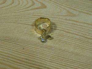 lot 99 image: Golden Odyssey for Brilliante Cubic Zirconia Charm Stack Ring Size 6