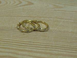 lot 101 image: Golden Odyssey for Brilliante Simulated Diamond Set of 3 Stack Band Rings size 6