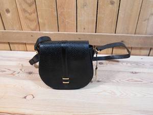 lot 154 image: Accessory Street Lizard Embossed Leather Saddle Bag - Black