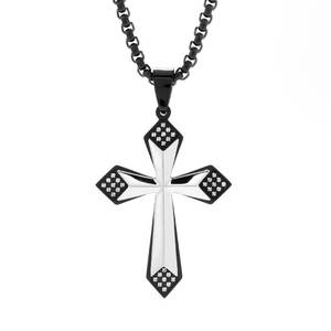 lot 70 image: Invicta Jewelry 24 Stainless Steel 0.288 DEW Simulated Diamond Cross Necklace
