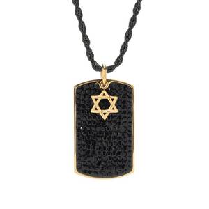 lot 72 image: Invicta Jewelry Mens Stainless Steel 24 Star of David Crystal Accented Necklace - GOLD