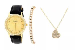 lot 132 image: L & Co. Womens Quartz Strap Watch w Accessory Gift Box