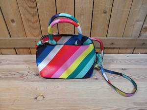 lot 142 image: Collection XIIX Rainbow Striped Tassel Detailed Satchel w Removable Strap