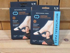 lot 167 image: Copper Compression Metatarsal Pads, 2 Pairs