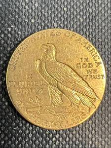 1913 US $5 GOLD INDIAN AU