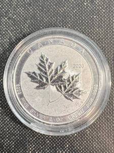 2020 TWO TROY OZ. .9999 FINE SILVER CANADA MAPLE IN AIRTITE