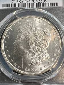 1885 US MORGAN SILVER DOLLAR MS64 PCGS