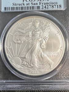 2012-S AMERICAN SILVER EAGLE MS70 PCGS FIRST STRIKE CERTIFIED