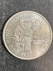1 TROY OZ .999 FINE SILVER MERCURY DIME DESIGN