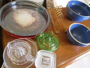 Assortment of stoneware and cut gla...