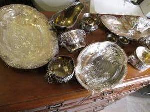 Set of misc silver-plated servingwa...