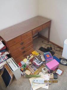 4 drawer desk with plastic cover 48...