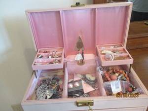 Large jewelry music box plus conten...