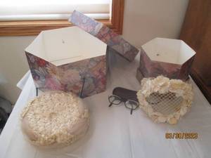 Vintage ladies wedding hatveil and...
