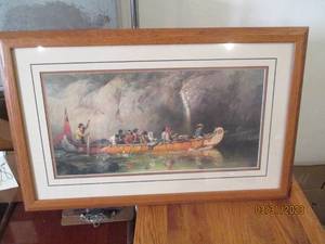 Framed and matted print of what app...