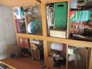 Content of large garage cabinet whi...